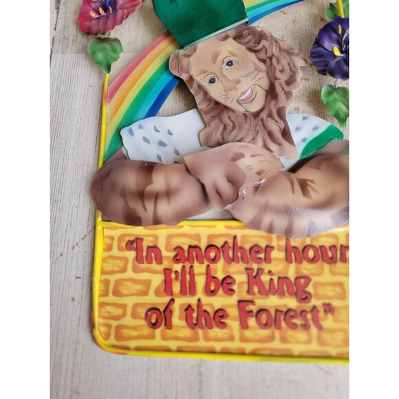 Vintage wizard of Oz sign cowardly lion hanging sign metal decor - Picture 2 of 8